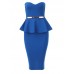 Charming Bodycon Peplum Tube Dress With Belt