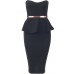 Charming Bodycon Peplum Tube Dress With Belt