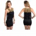 Sweetheart Black Gold Glitter Dress