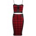 Celebrity Inspired Tartan Print Two Piece Suit