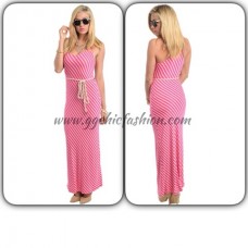 Tany Pink & White Maxi Dress