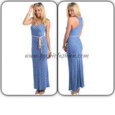 Tany Royal Blue & White Maxi Dress Tany Royal Blue & White Maxi Dress