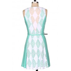 Colorblock Dress With Belt