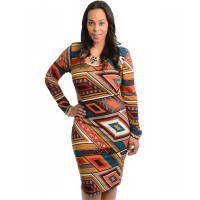 Celebrity Inspired Geo Pattern Design Bodycon Dress Celebrity Inspired Geo Pattern Design Bodycon Dress