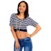 Melissa Navy & White Crop Top