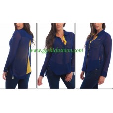 Blue Contrast Layered shirt